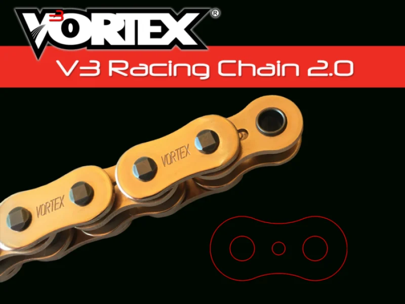 Vortex Racing V3 2.0 Chain 520RX3-114- Gold - G520RX3-114