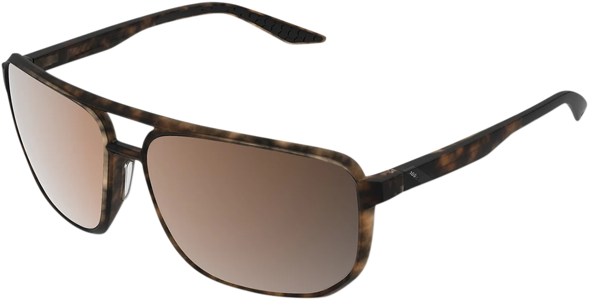 100% Konnor Aviator Sunglasses - Square - Havana - Bronze Polarized 61043-089-49