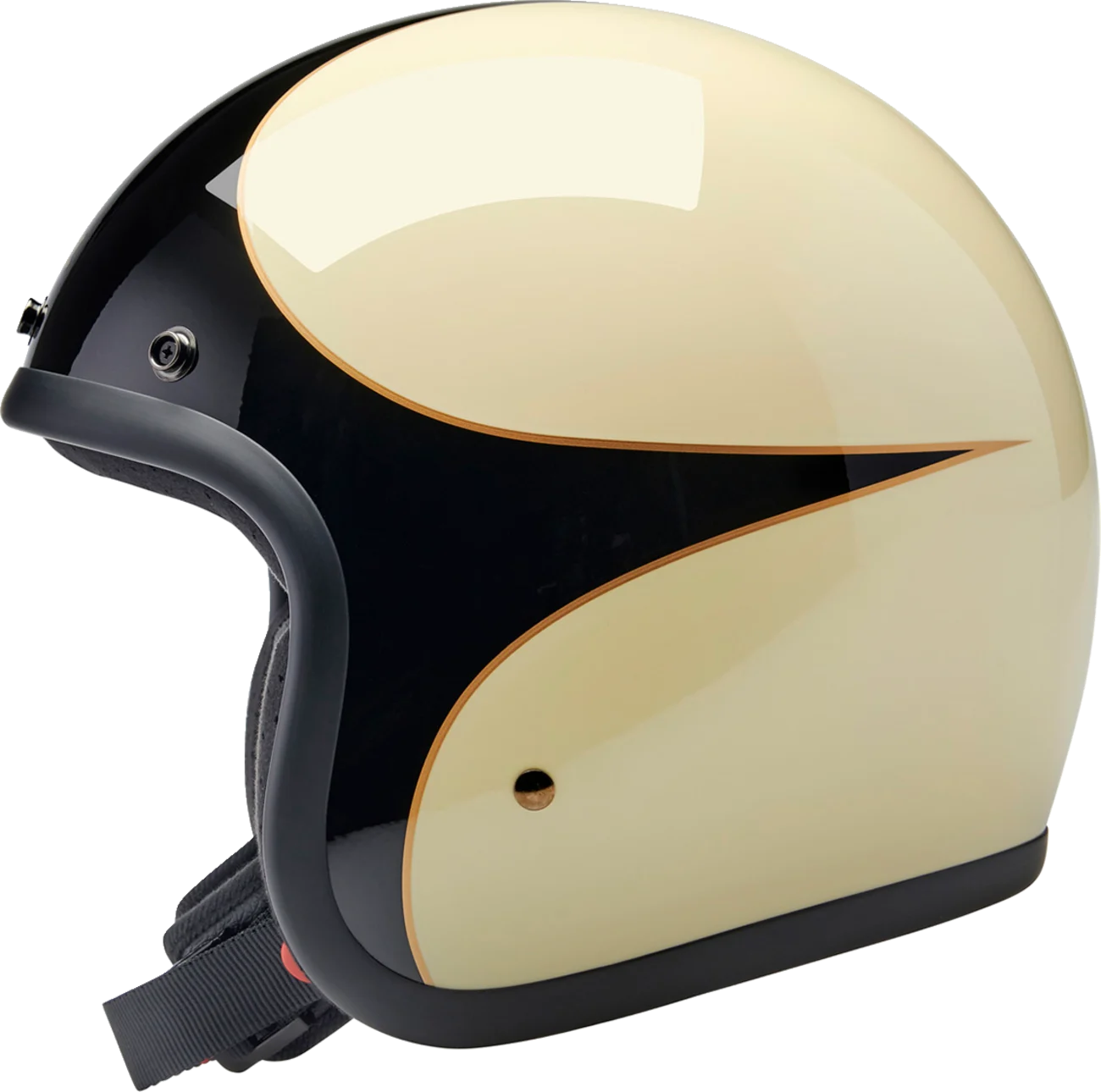 BILTWELL Bonanza Helmet - Gloss Vintage White/Black Scallop - XL 1001-559-205