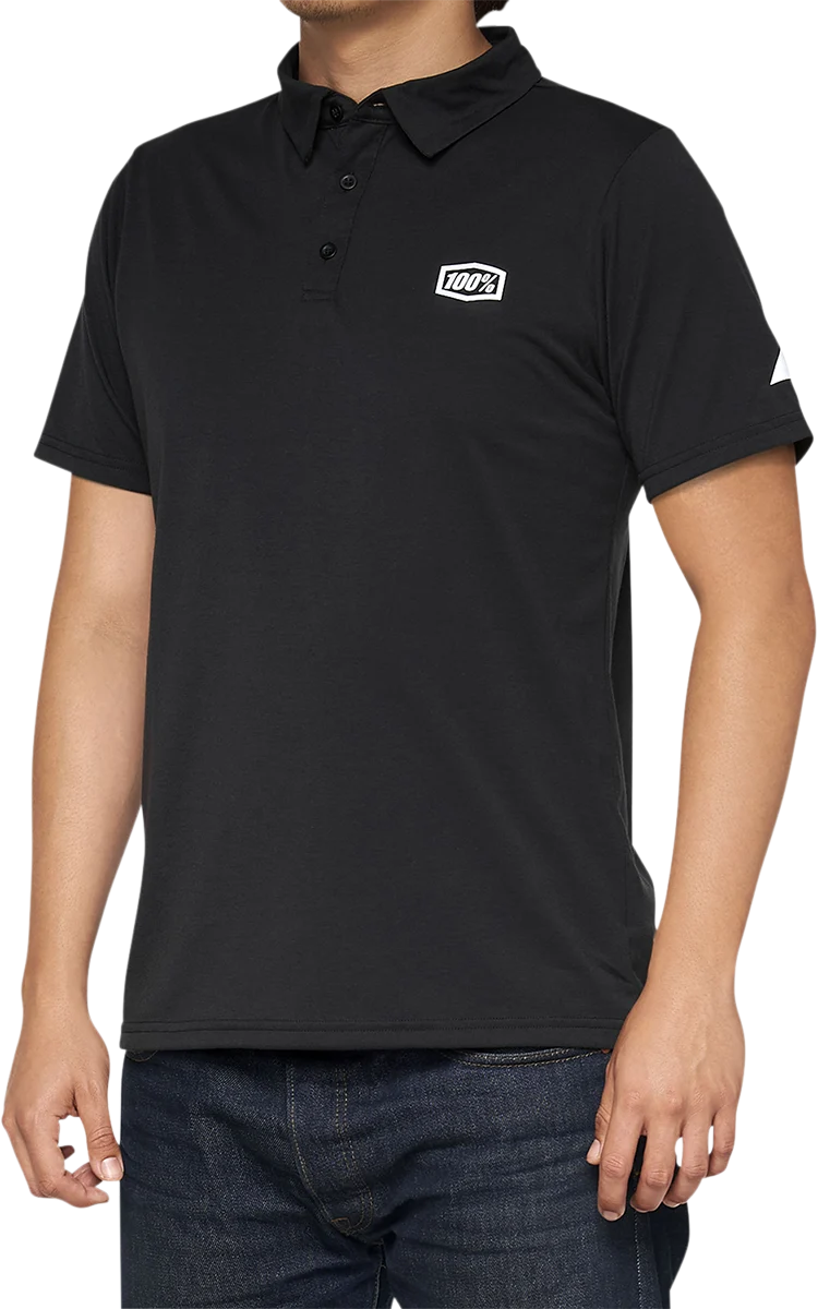 100% Corpo Polo Shirt - Black/White - XL 35019-011-13