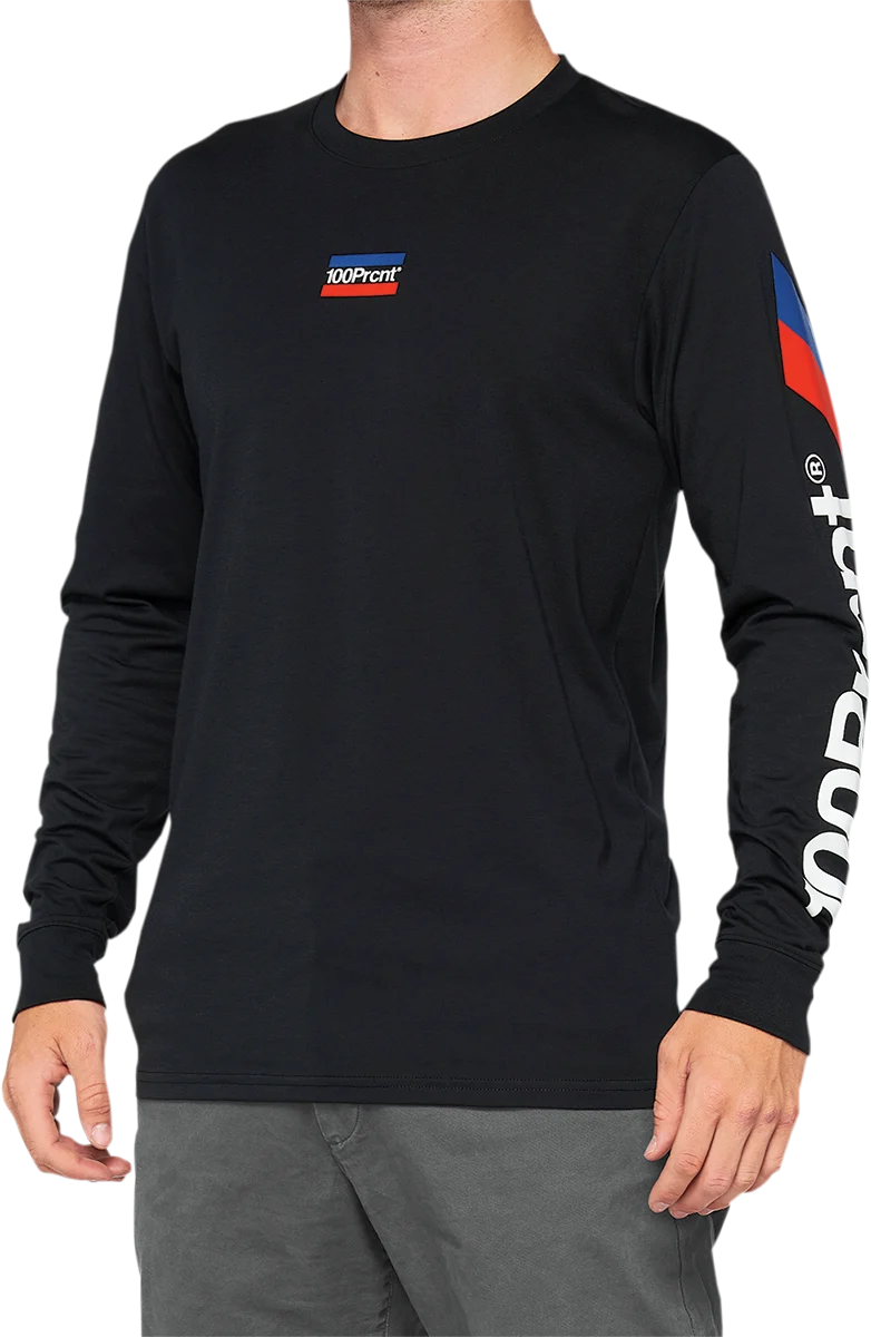 100% Aster Tech T-Shirt - Long-Sleeve - Black - Medium 35029-001-11