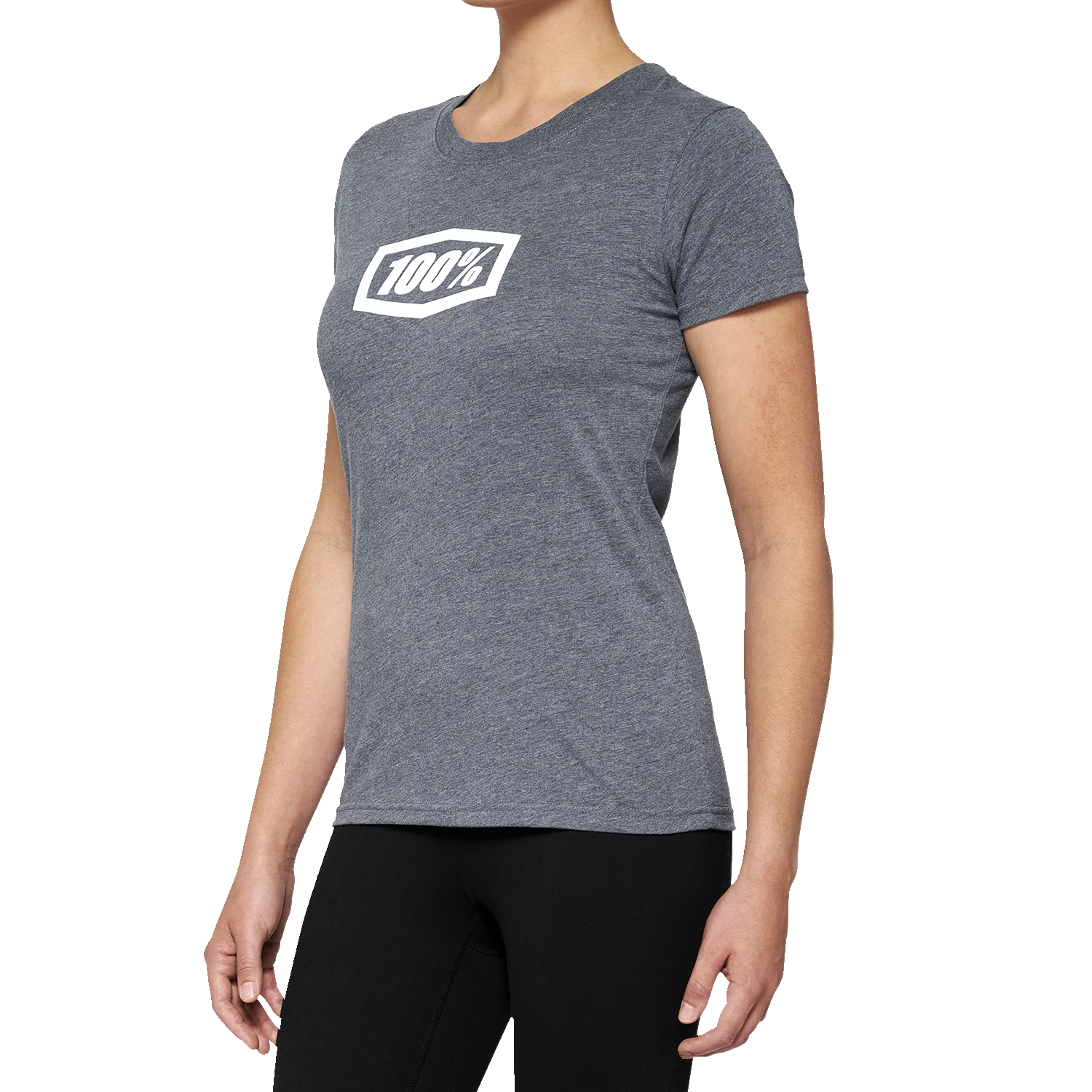100% Women's Icon T-Shirt - Heather Gray - Medium 20002-00005