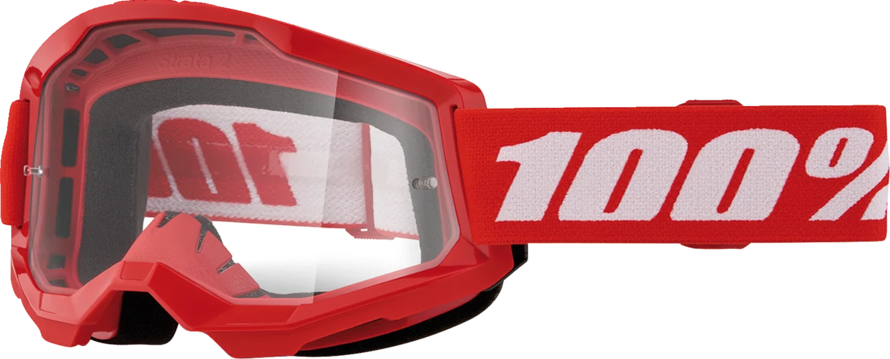 100% Strata 2 Junior Goggle - Red - Clear 50031-00012
