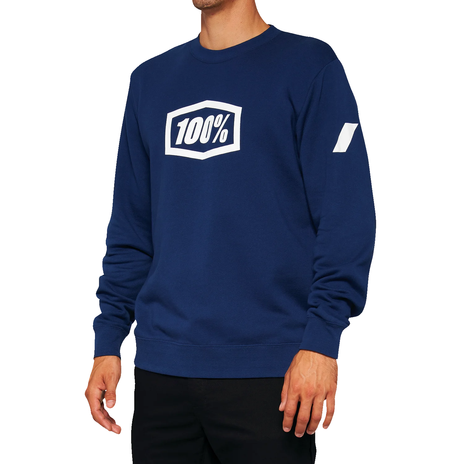 100% Icon Long-Sleeve Fleece Sweatshirt - Navy - XL 20026-00018