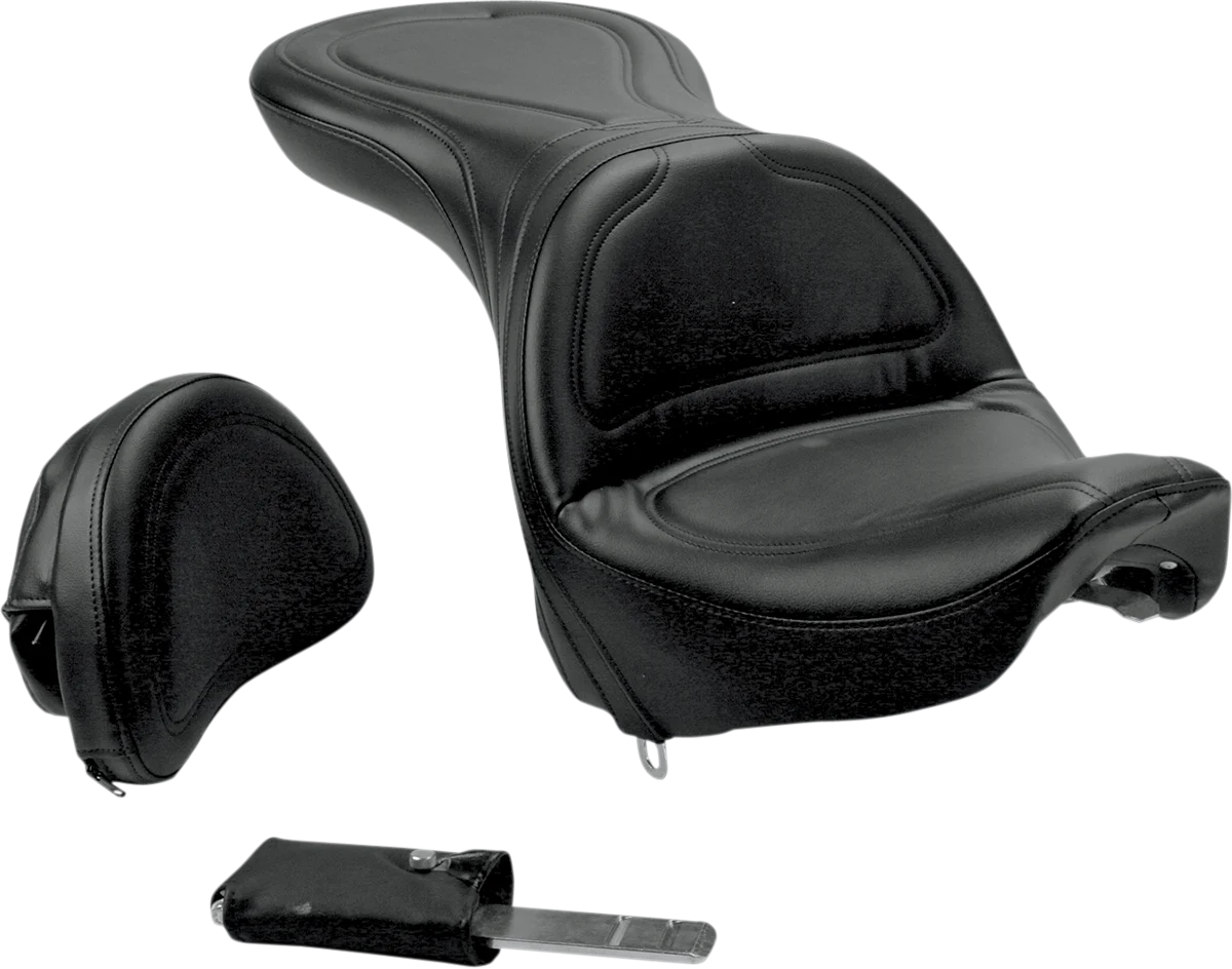 SADDLEMEN Seat - Explorer - With Backrest - Stitched - Black 8852JS