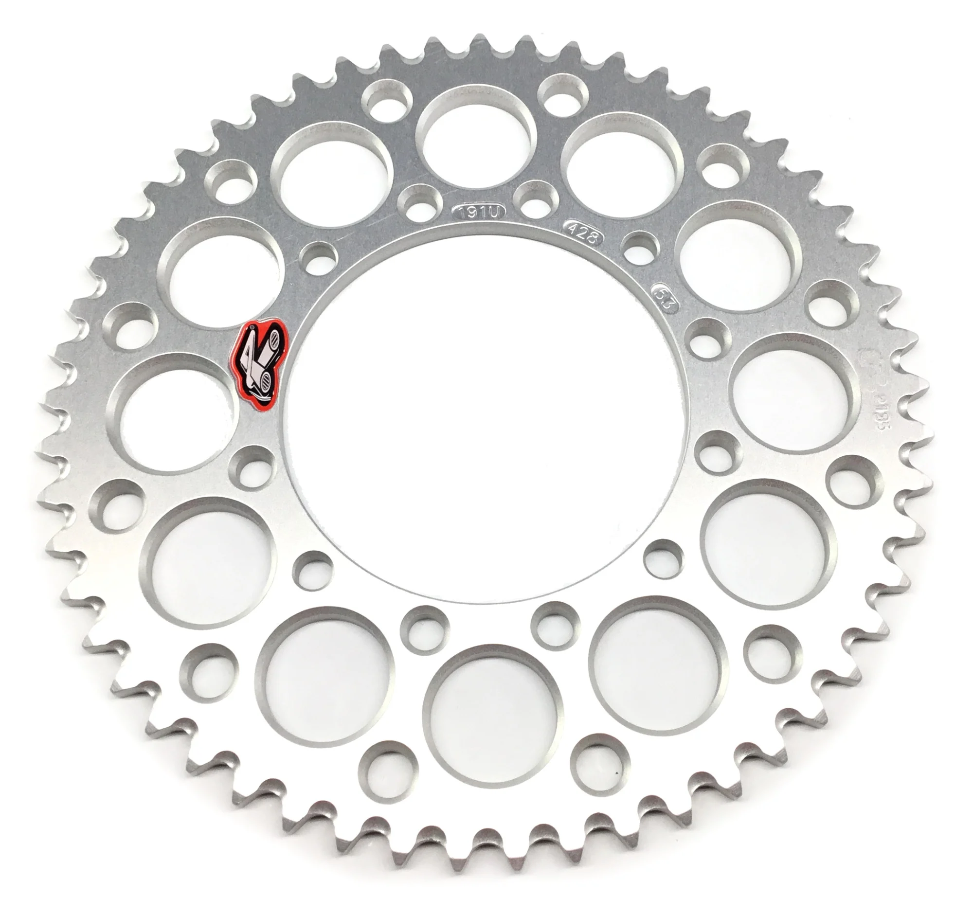 Renthal Ultralight Aluminum Rear Sprocket Silver 53 Tooth (191U-428-53GESI)
