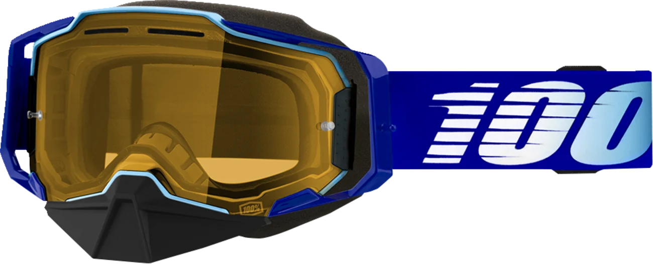100% Armega Snow Goggles - Royal - Yellow 50007-00004