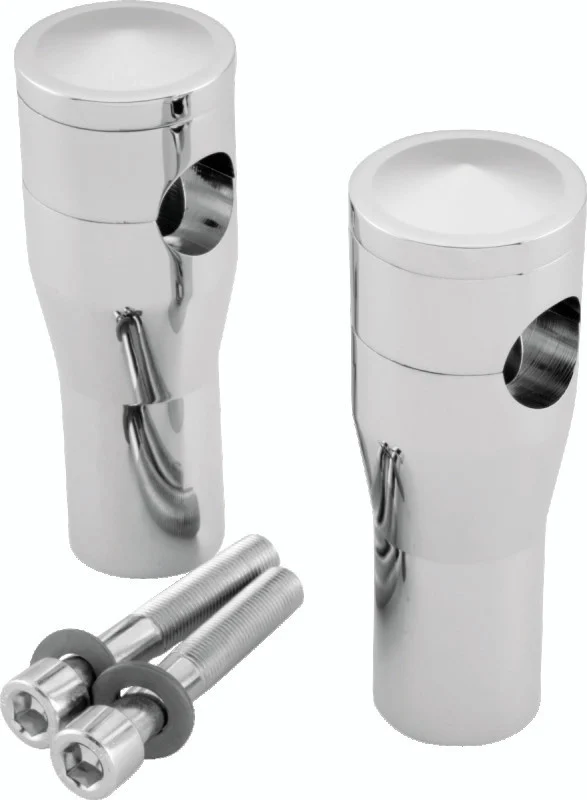 Bikers Choice 4 Inch Chrome Smooth Top Risers for BC or DNA Springer Front End - 601951