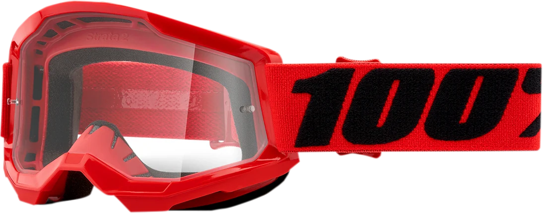 100% Youth Strata 2 Goggles - Red - Clear 50031-00004