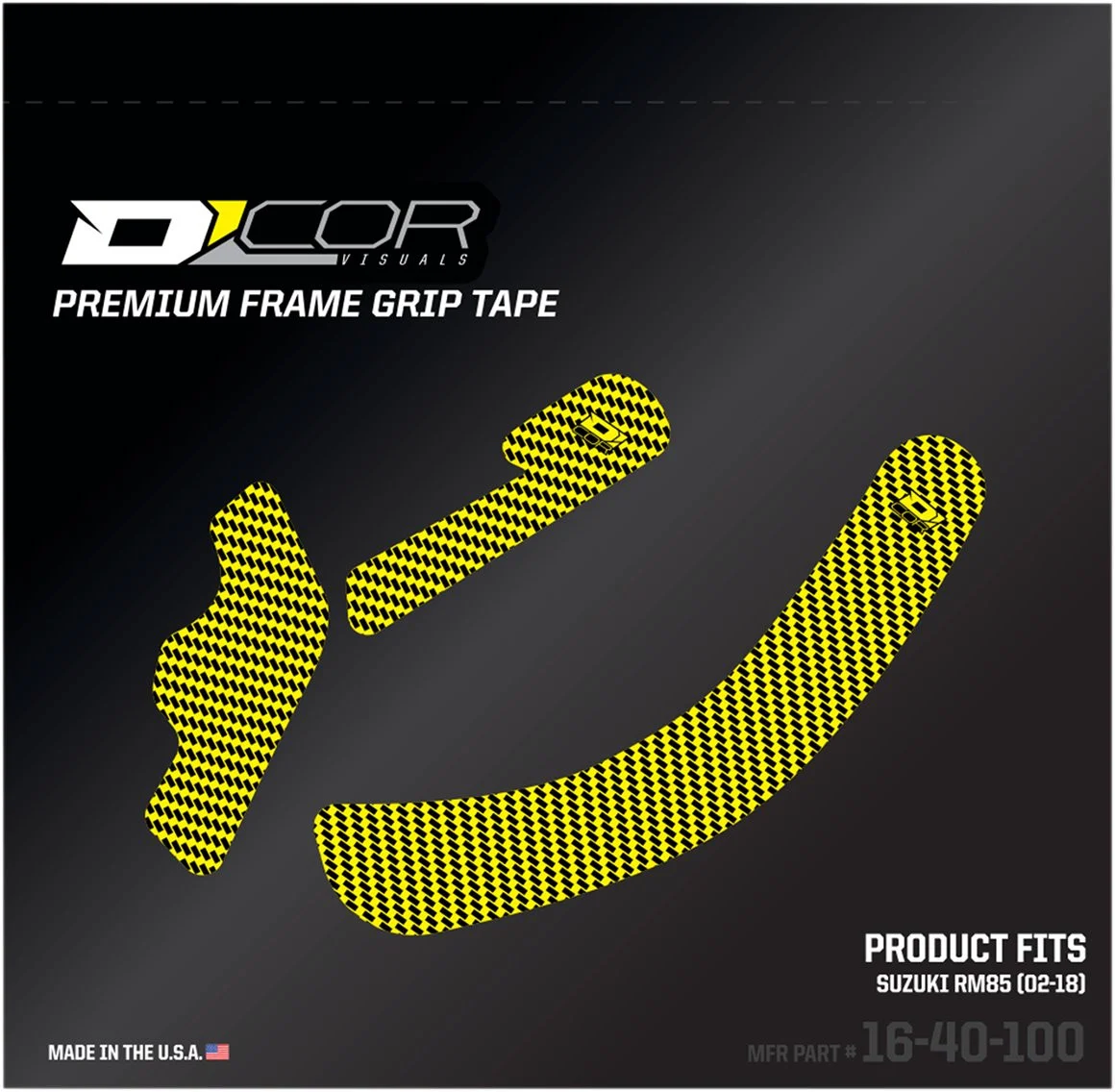 D'Cor Visuals Suzuki Yellow Premium Frame Grip Tape (16-40-100)