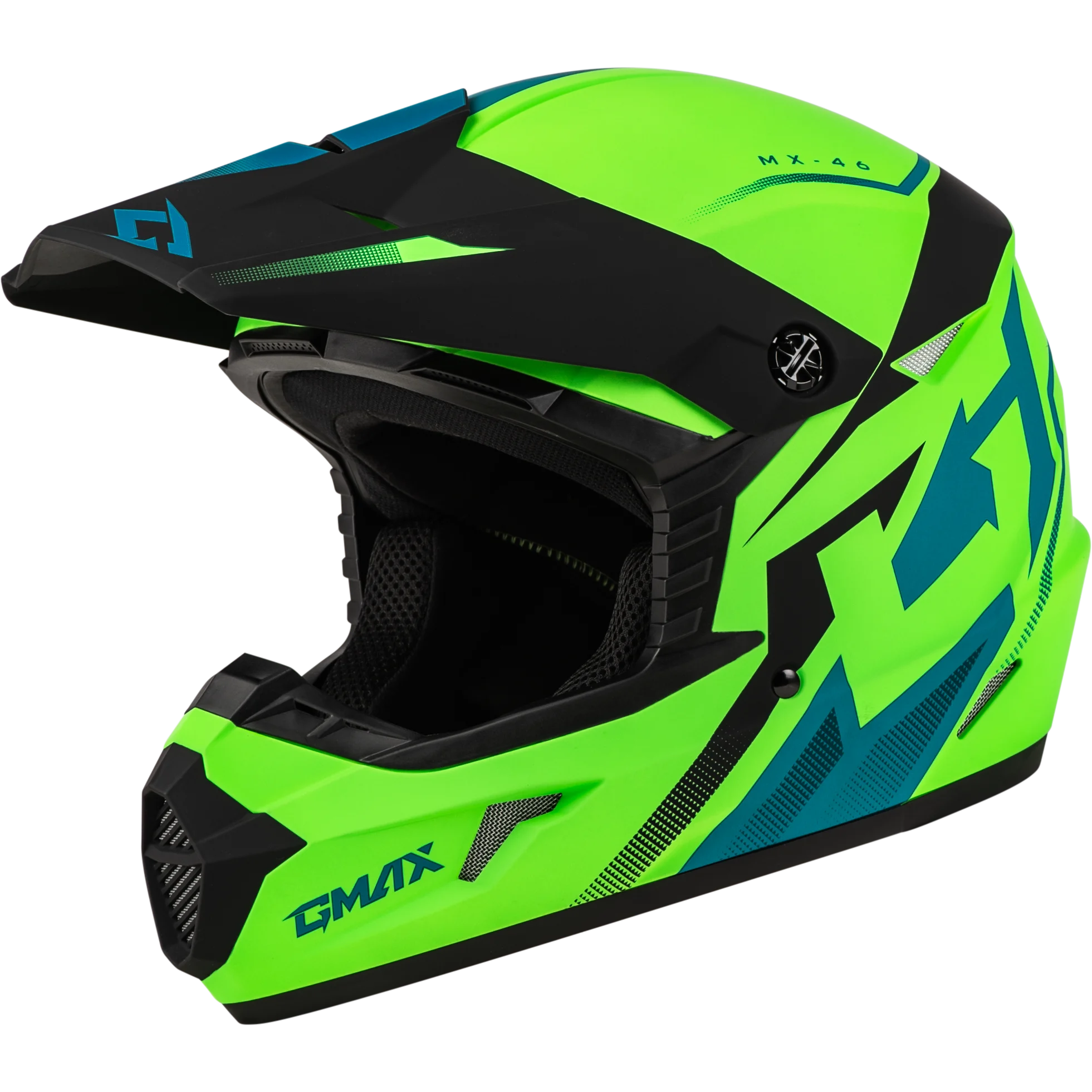 Mx 46 Compound Helmet Matte Hi Vis Green/Blk/Blue Lg