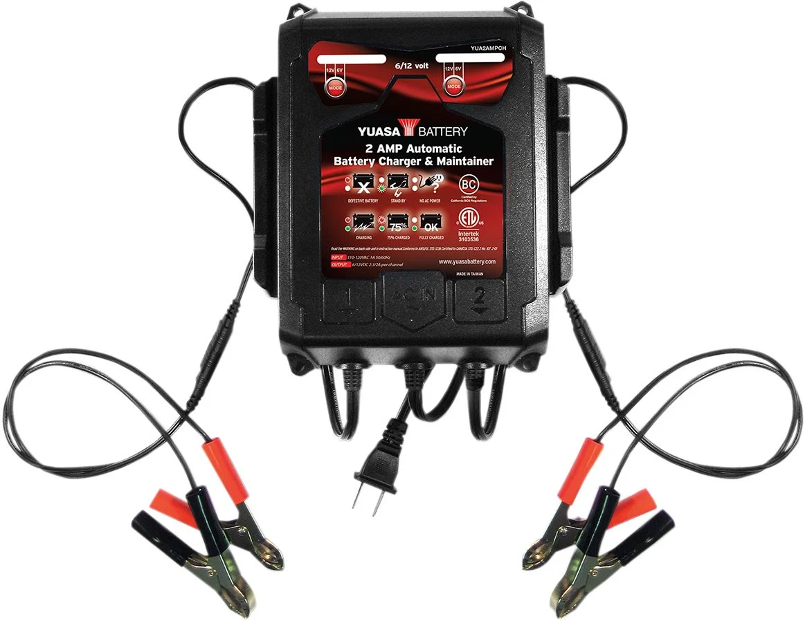 Yuasa 2 Amp Dual-Bank Automatic Battery Charger & Maintainer (YUA2AMPCH)