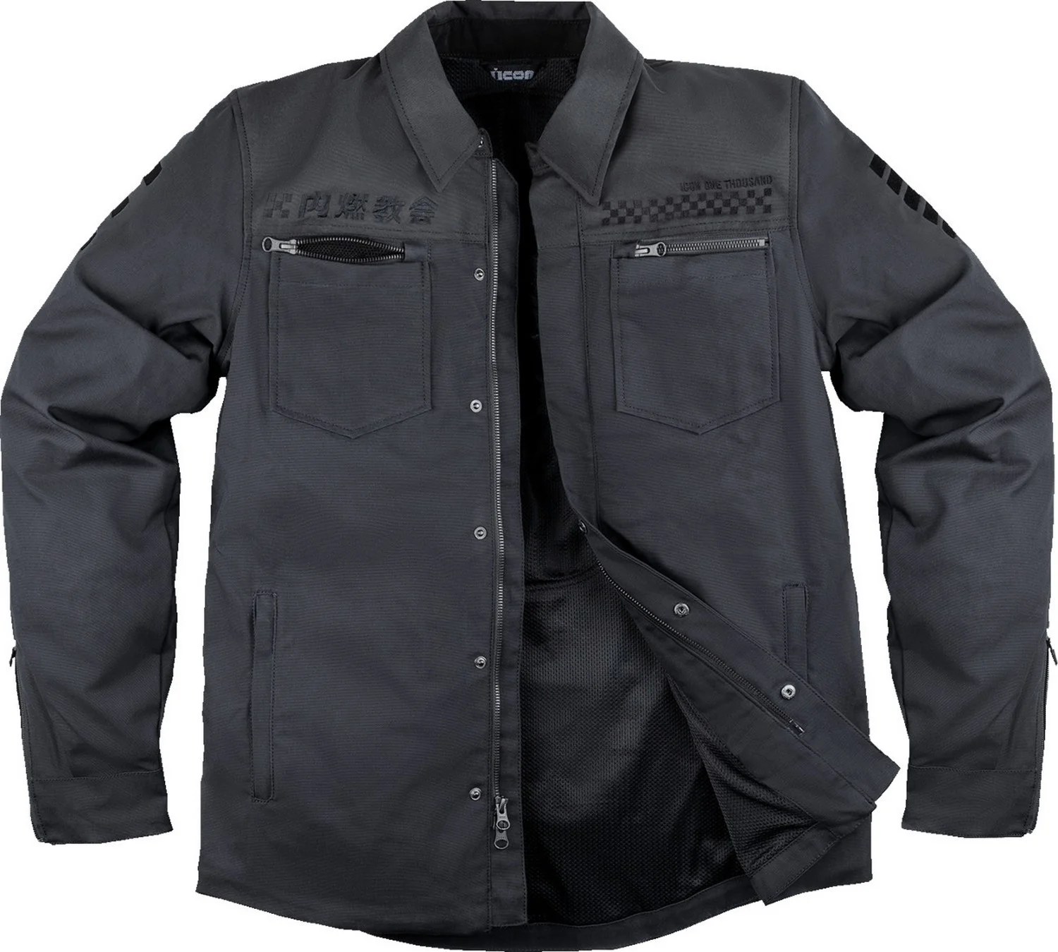 Icon Upstate Canvas National Mens Protective Motorcycle Overshirt