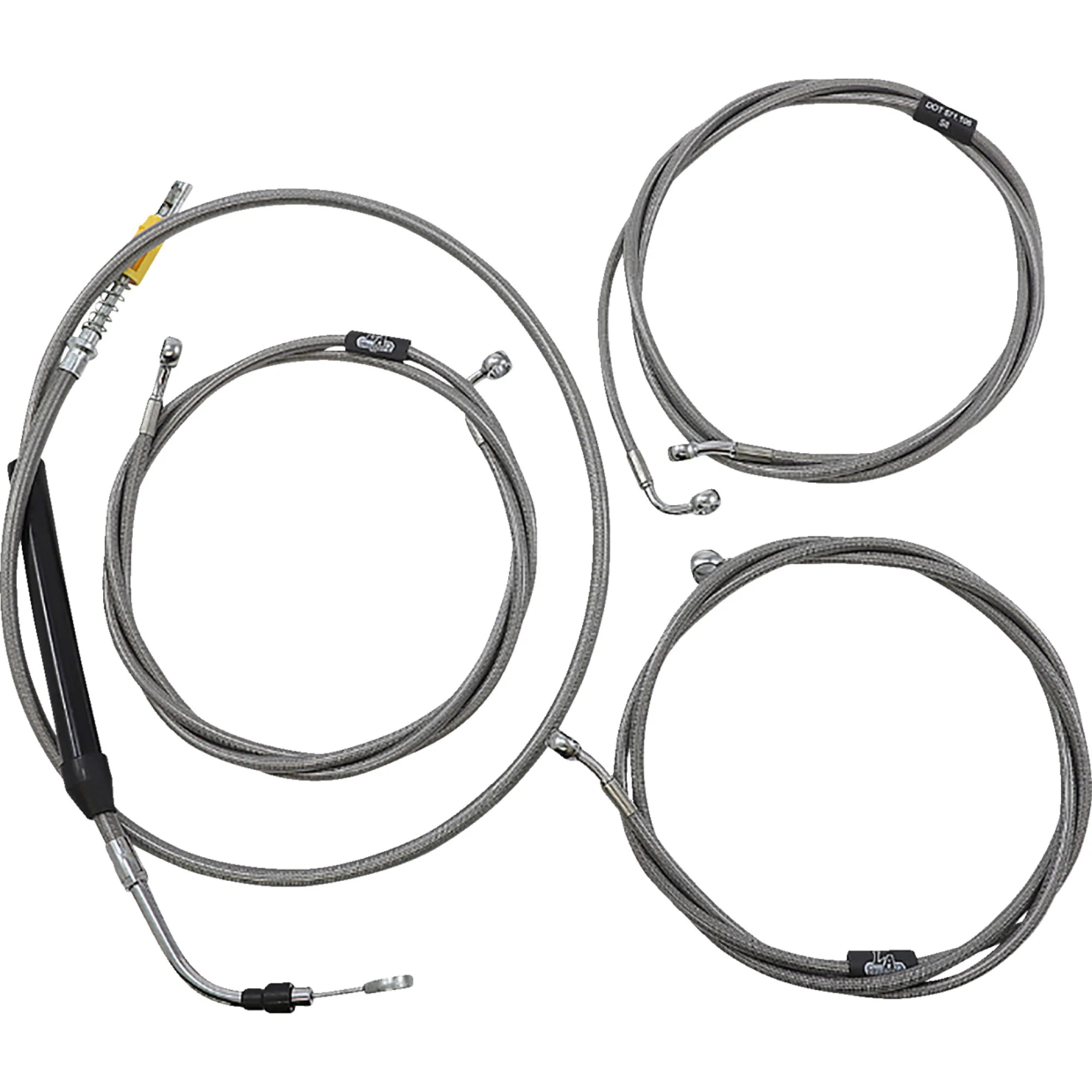 LA Choppers Stainless Standard Cable Kit for 15"-17" Handlebars (LA-8058KT-16)