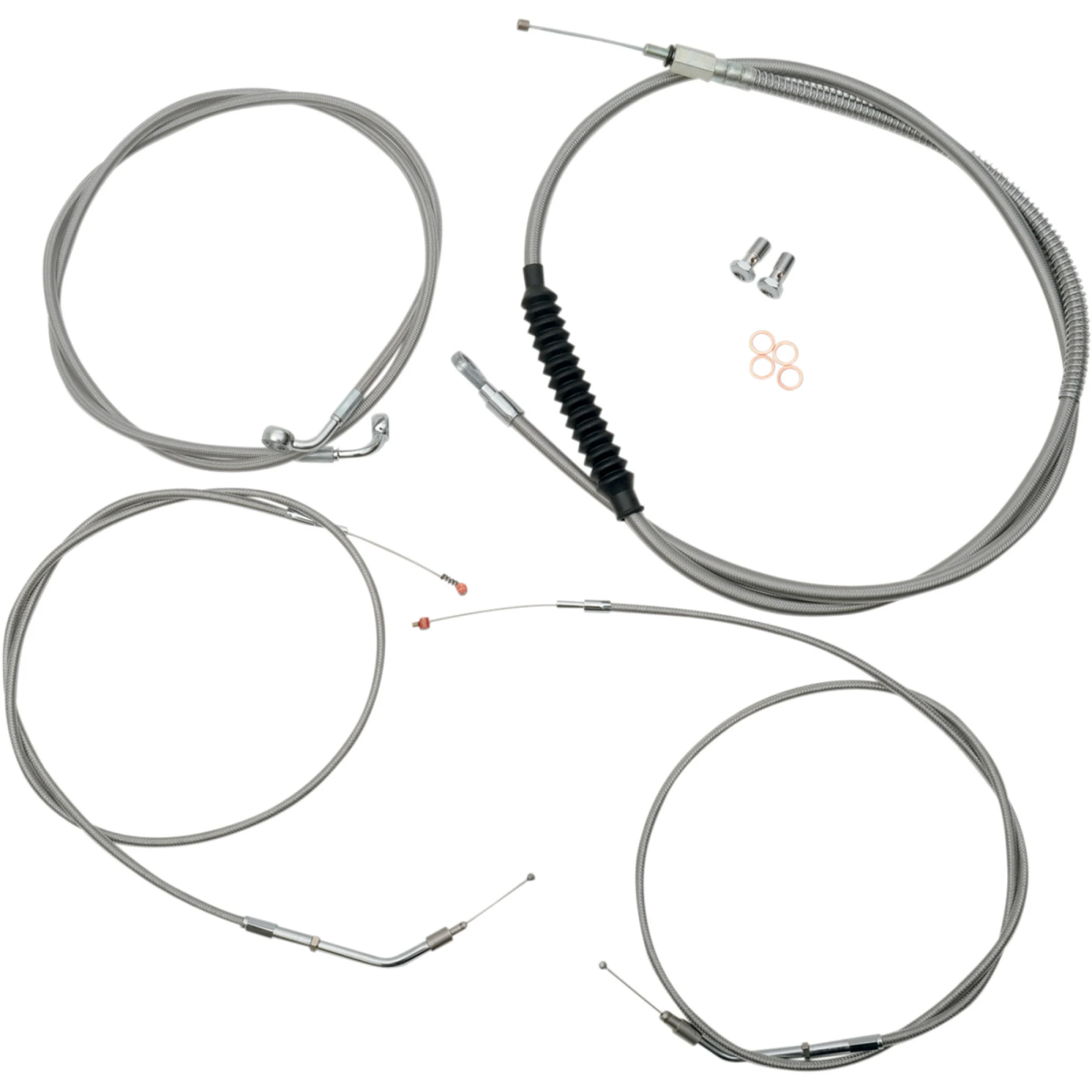 LA Choppers Stainless Standard Cable Kit for 15"-17" Handlebars (LA-8320KT-16)