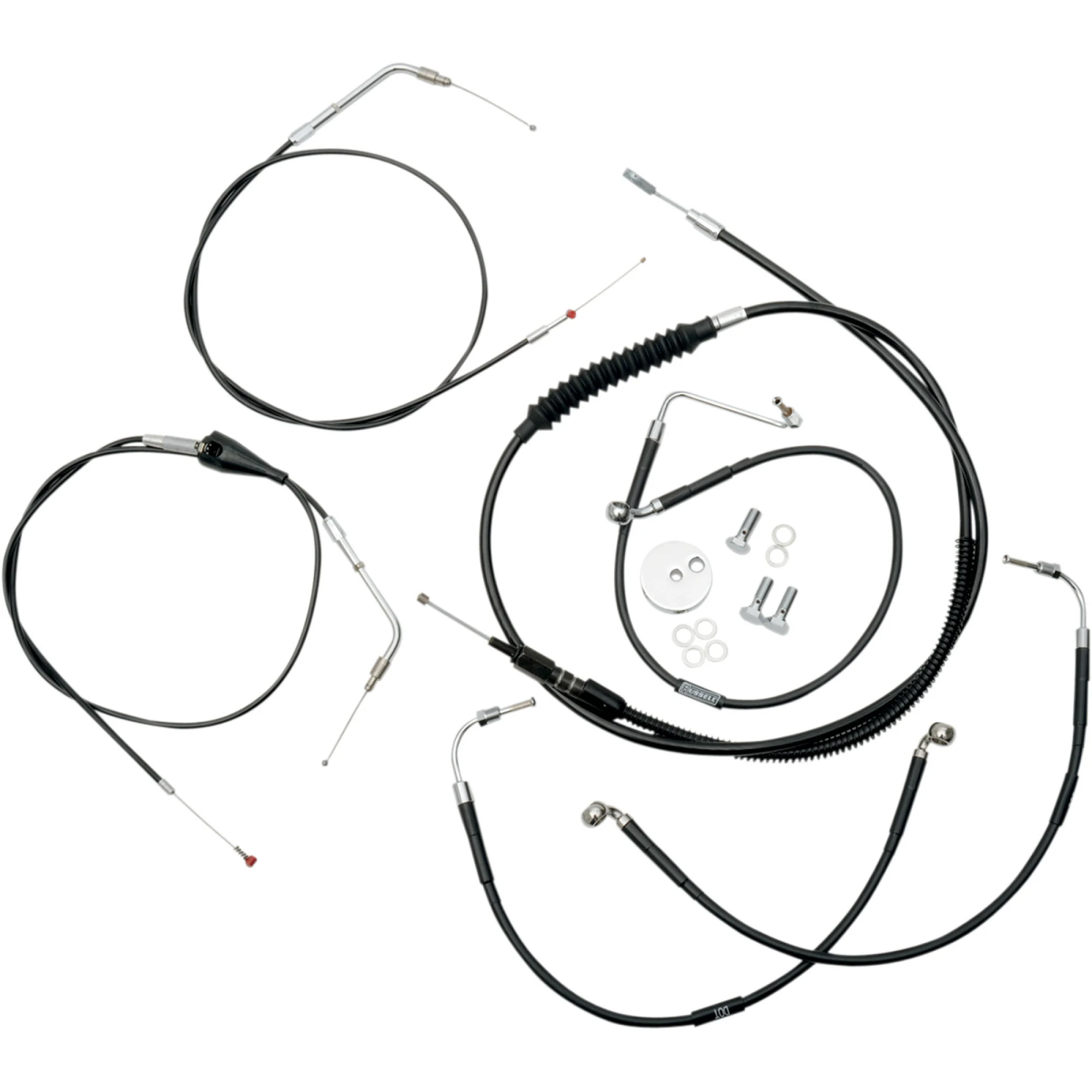 LA Choppers Black Vinyl Standard Cable Kit for 18"-20" Bars (LA-8005KT-19B)