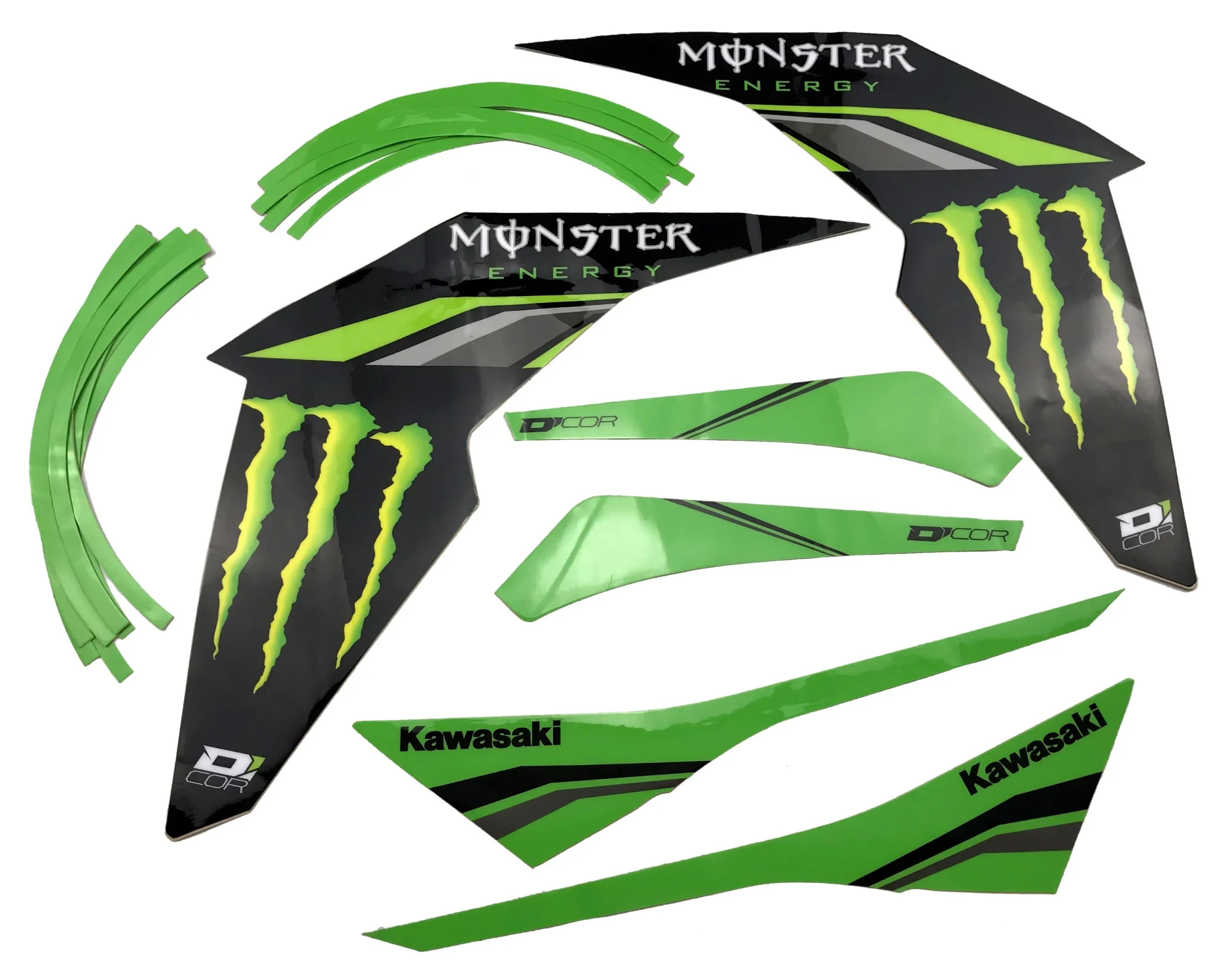 D'Cor Visuals Monster Energy Kawasaki Z125 Pro Graphics Kit (20-20-320)