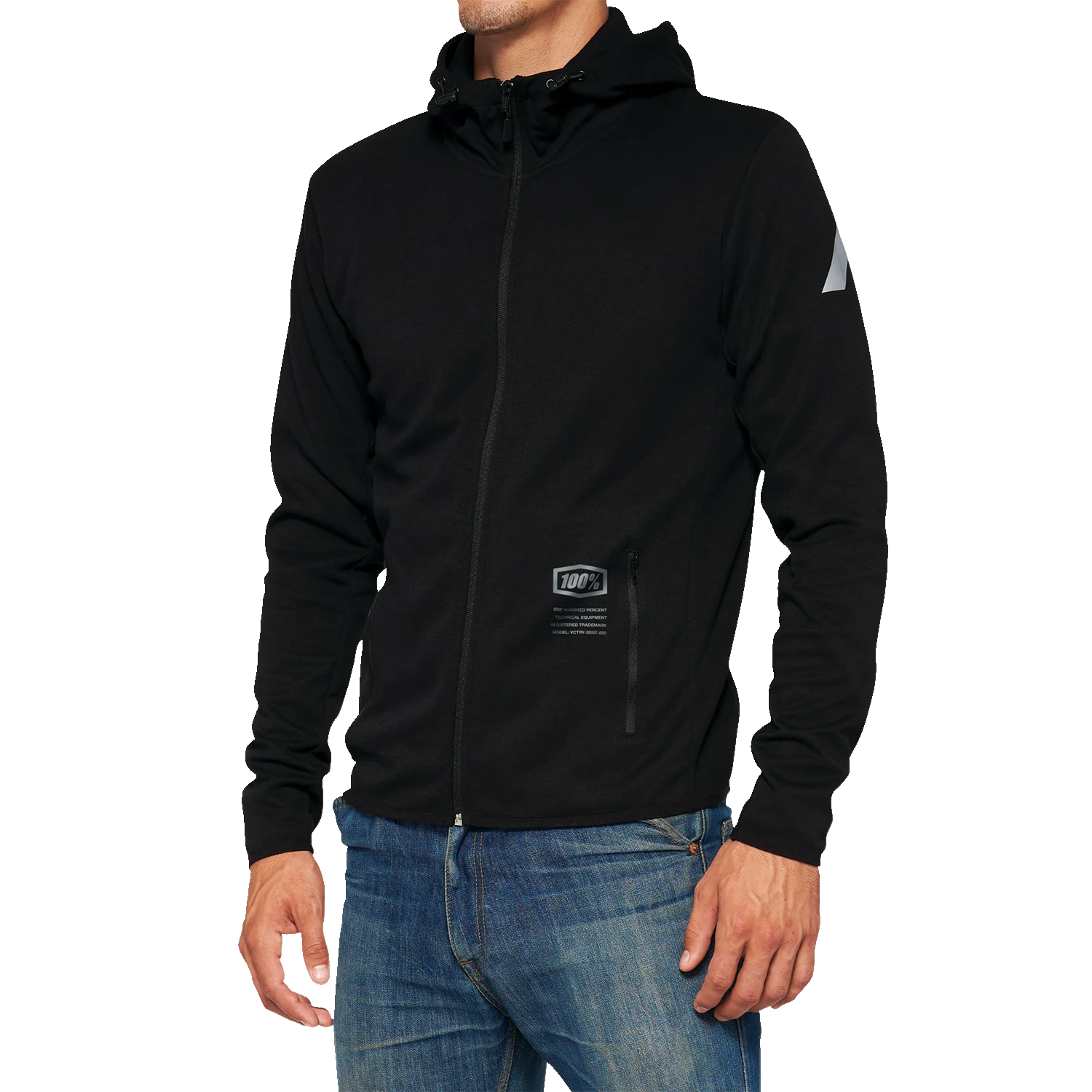 100% Viceroy Tech Zip Hoodie - Black - Large 20037-00002