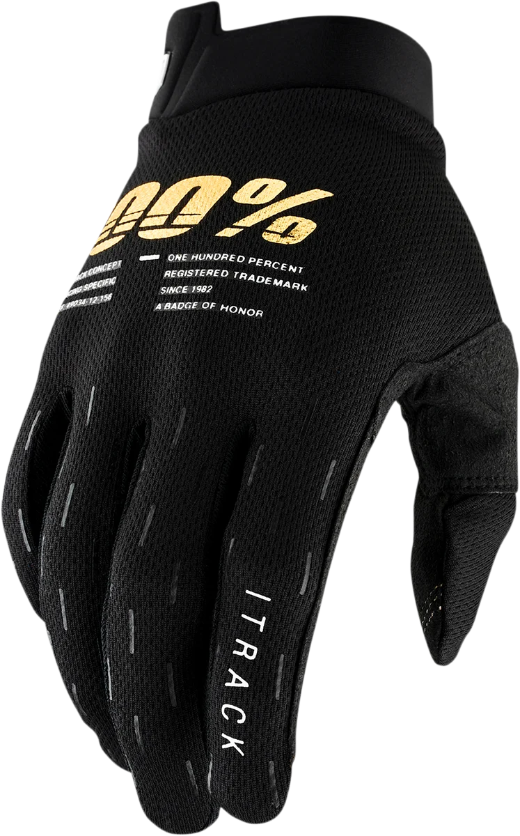 100% Youth iTrack Gloves - Black - Large 10009-00002