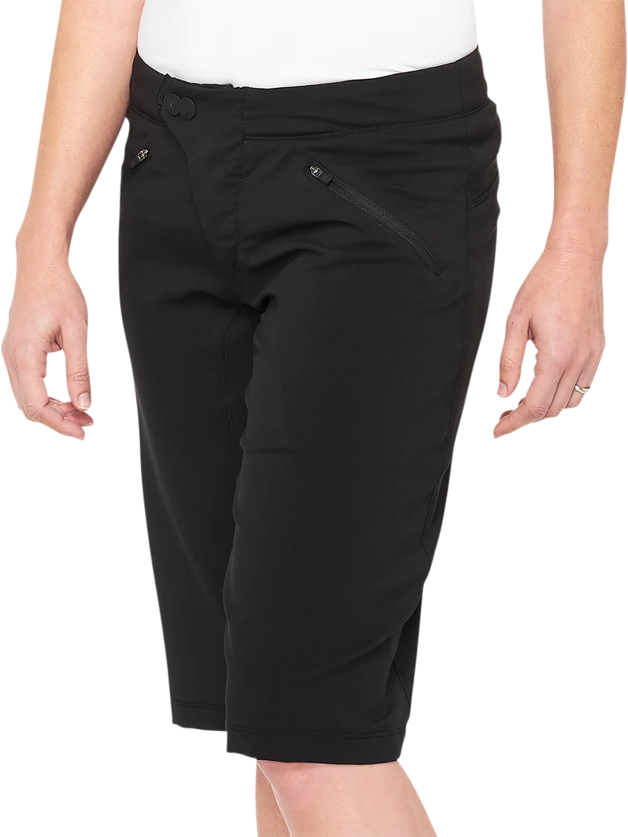 100% Women's Ridecamp Shorts - Black - Medium 40037-00001