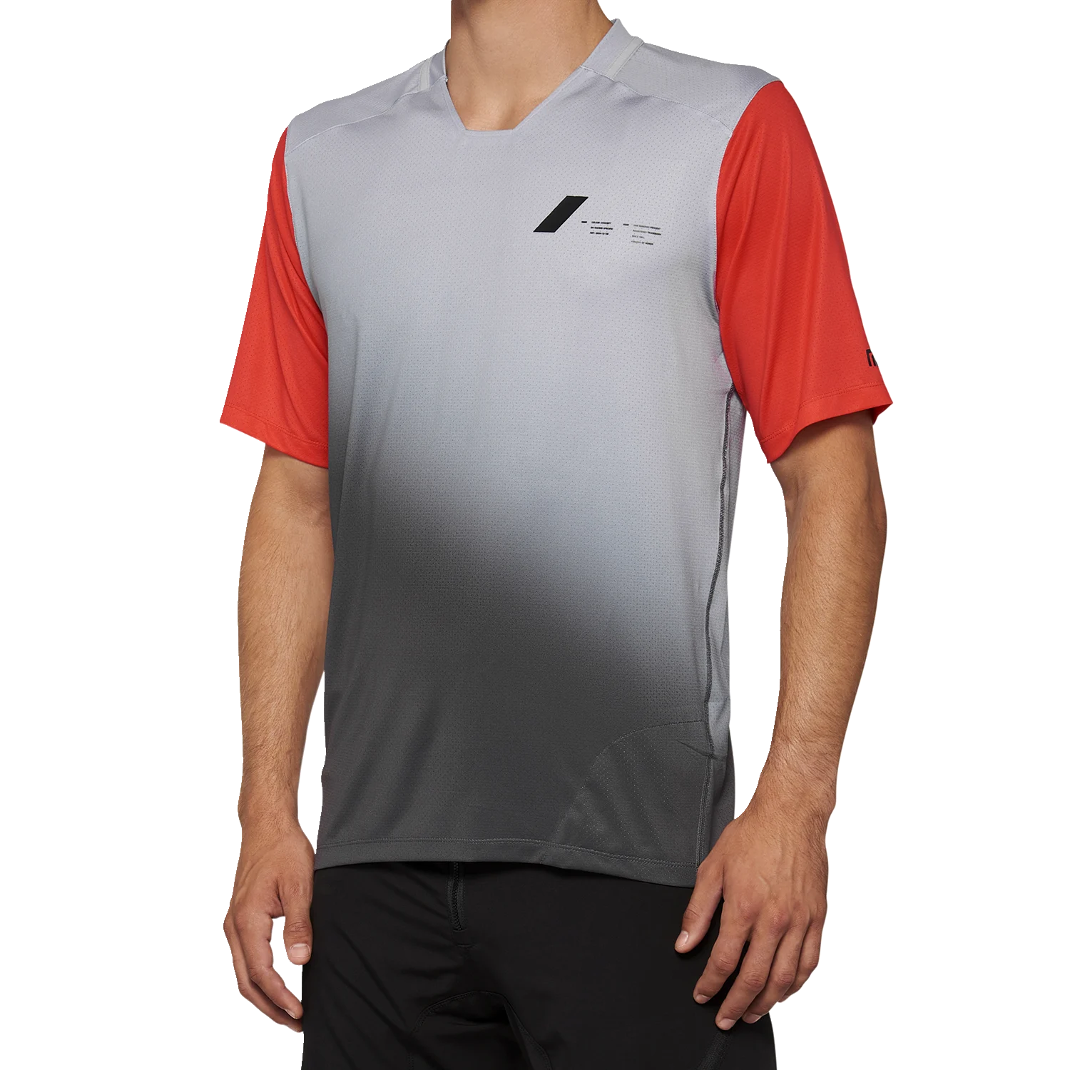 100% Celium Jersey - Short-Sleeve - Gray/Racer Red - Medium 40011-00011