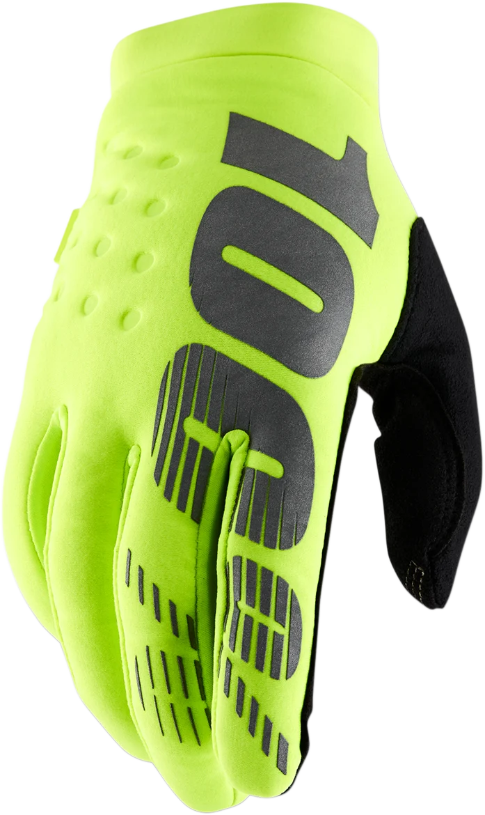100% Brisker Gloves - Fluo Yellow - Medium 10003-00016