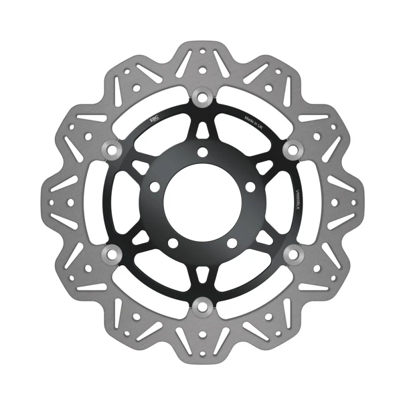 EBC 01-04 Triumph Hinckley Daytona 955i (w/5 Bolt Sngl Side Arm) Frt Lft/Rght Vee Floating Blk Rotor - VR669BLK