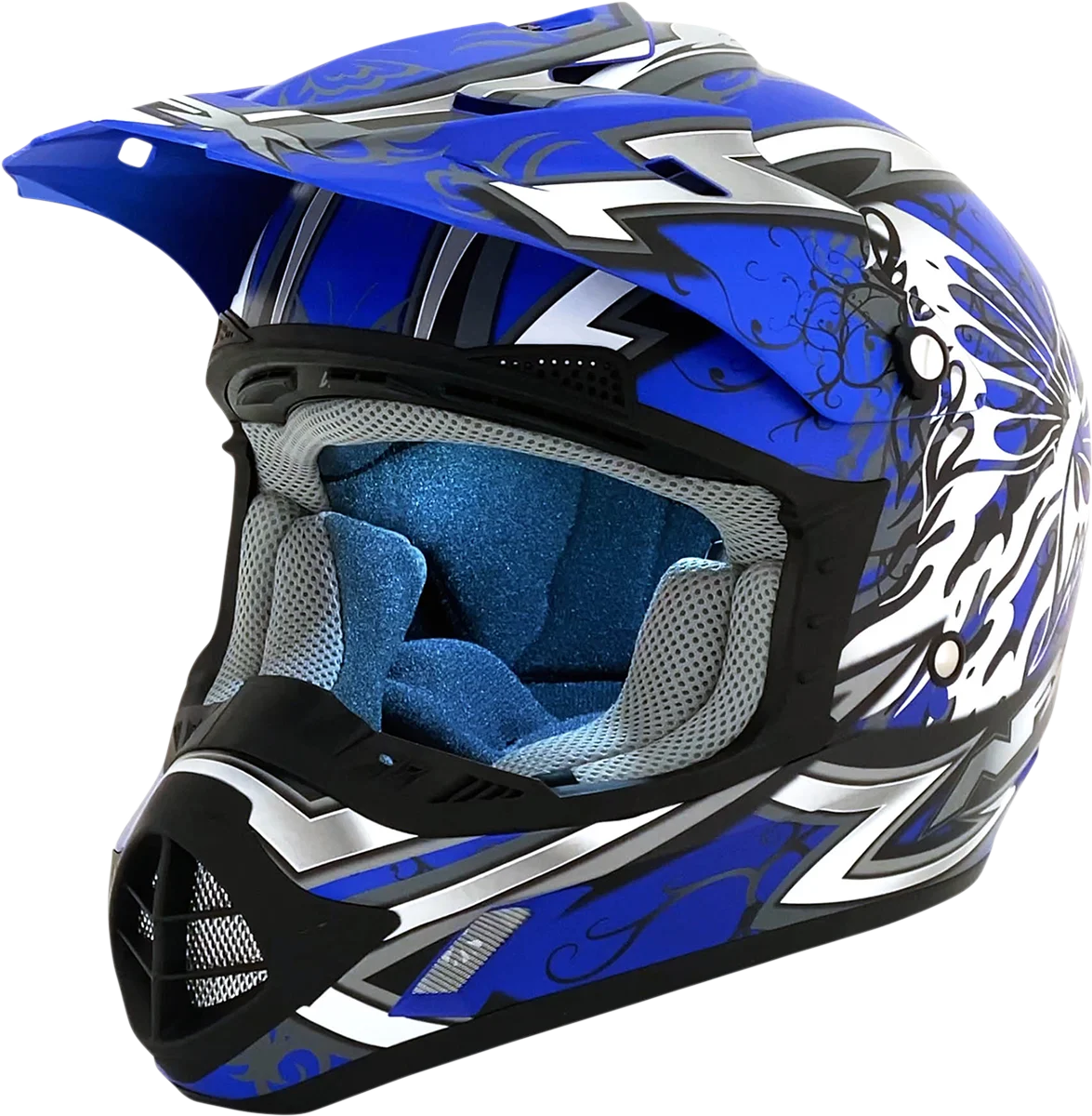 AFX FX-17Y Helmet - Butterfly - Matte Blue - Large 0111-1389