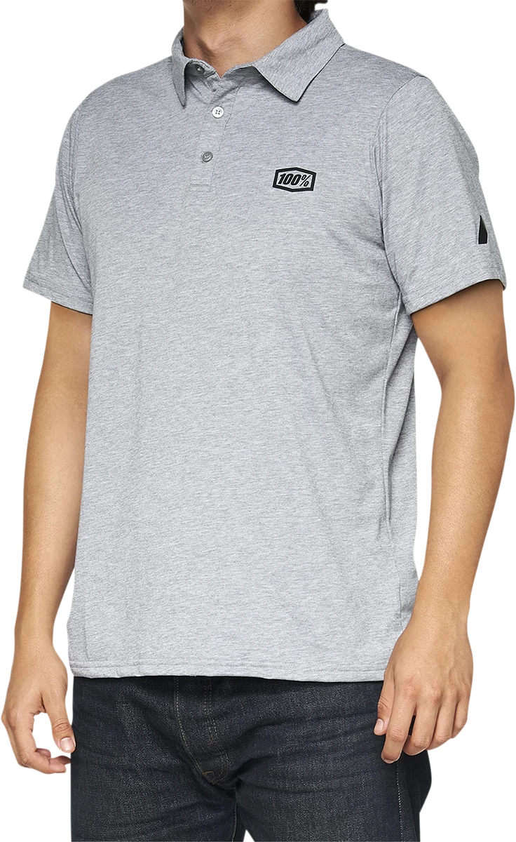 100% Corpo Polo Shirt - Heather Gray/Black - Medium 35019-439-11