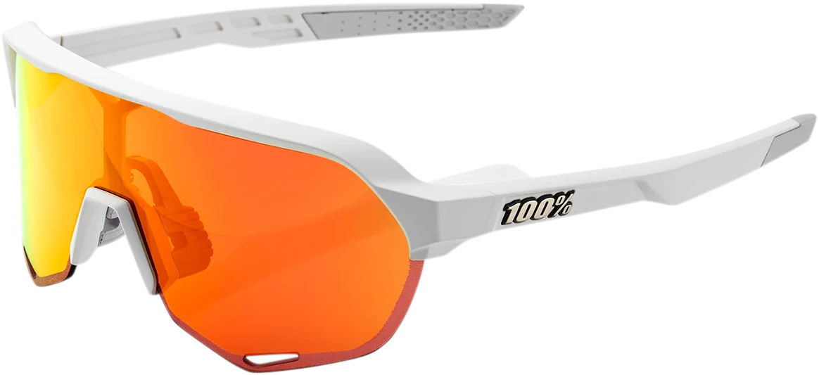 100% S2 Sunglasses - White - Red Mirror 60006-00007