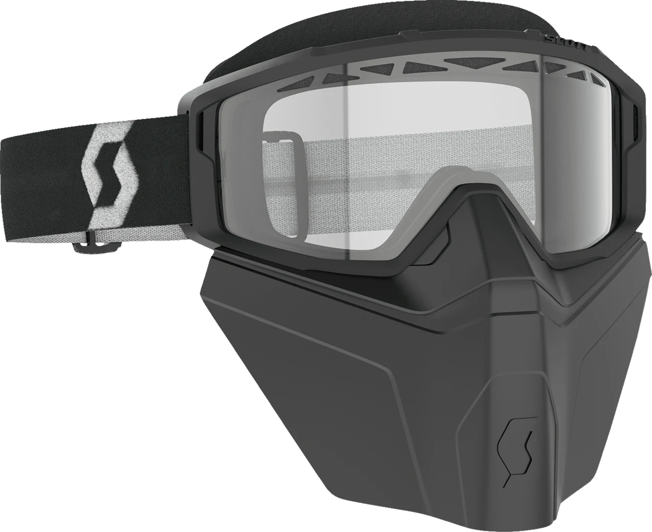 SCOTT Primal Safari Facemask Snow Goggle - Black/White - Clear 278608-1007043