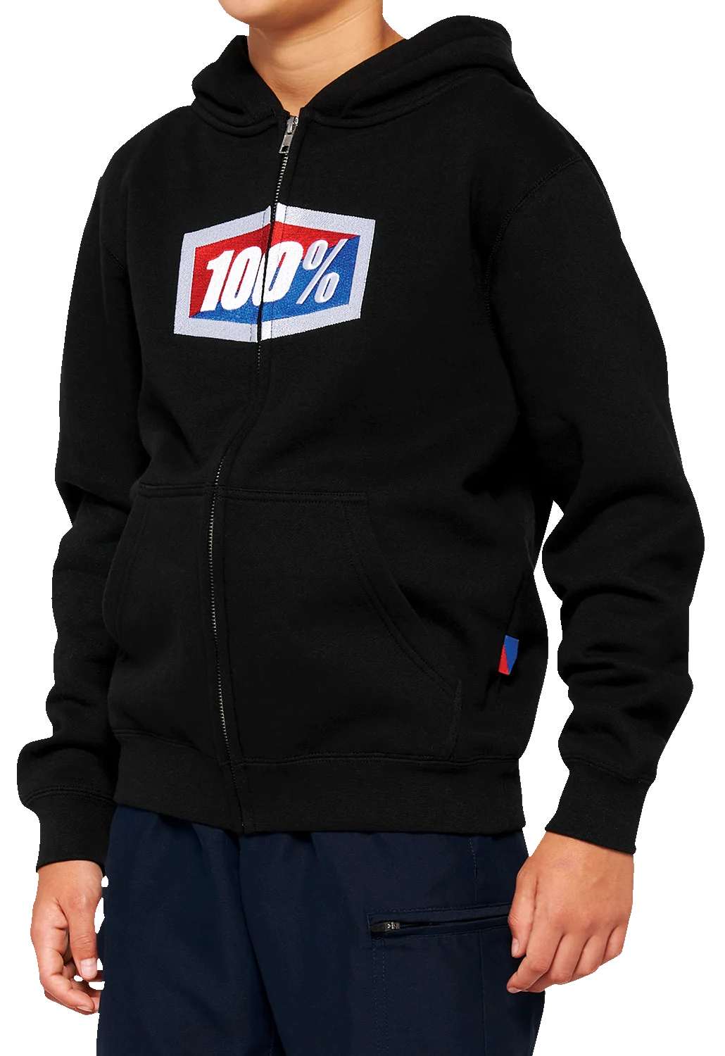 100% Youth Official Zip Hoodie - Black - Medium 20033-00001