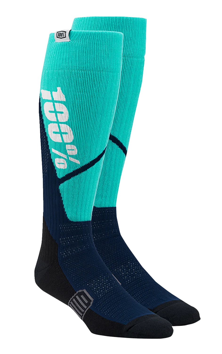 100% Torque Comfort Moto Socks - Steel/Navy - Large/XL 20053-00004