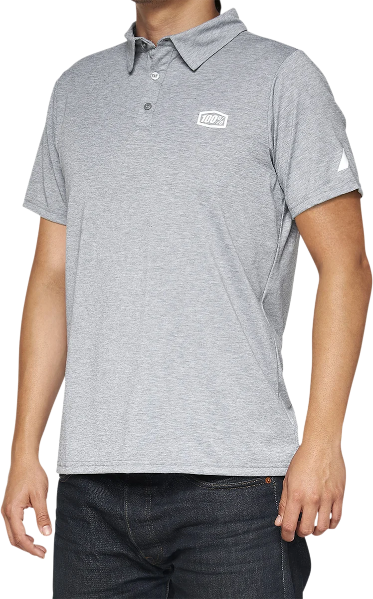 100% Corpo Polo Shirt - Heather Gray/White - Medium 35019-252-11