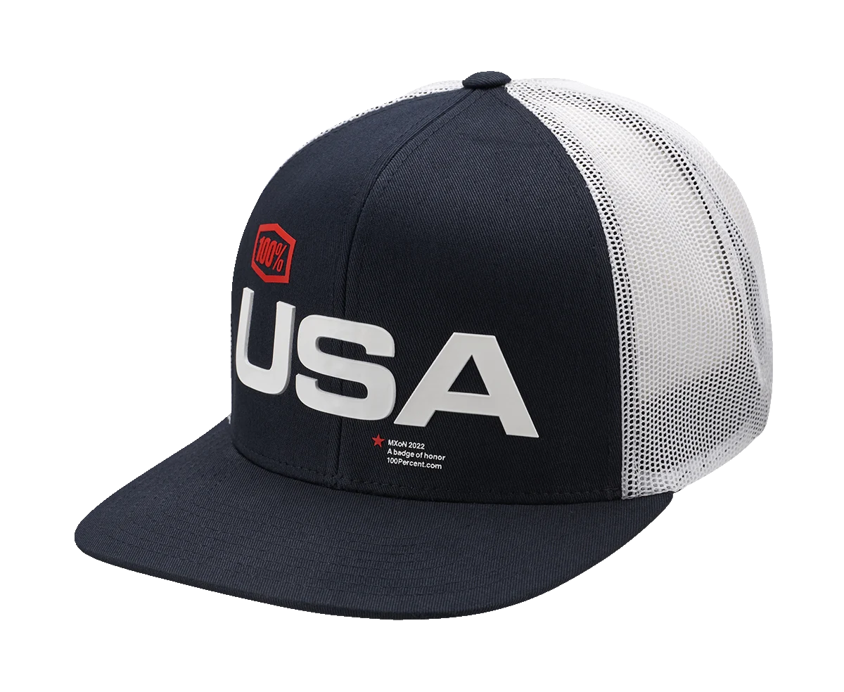 100% MX of Nations Hat - Navy - One Size 20045-00003