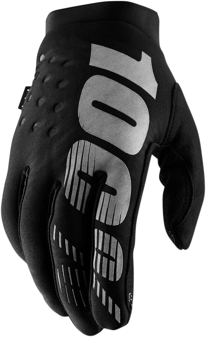 100% Brisker Gloves - Black/Gray - Large 10003-00002