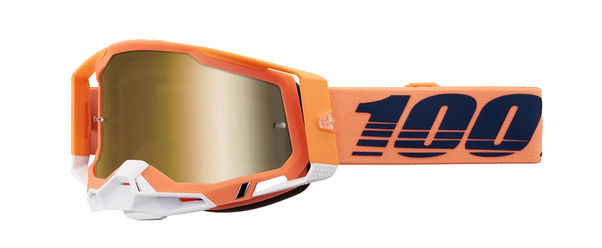 100% Racecraft 2 Goggles - Coral - True Gold Mirror 50010-00018