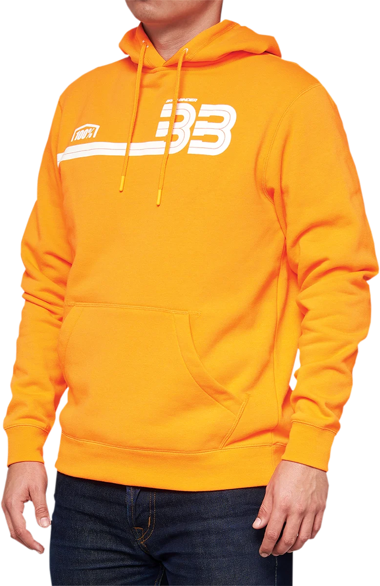 100% BB33 Pullover Kangaroo Pocket Hoodie - Orange - Small BB-36045-476-10