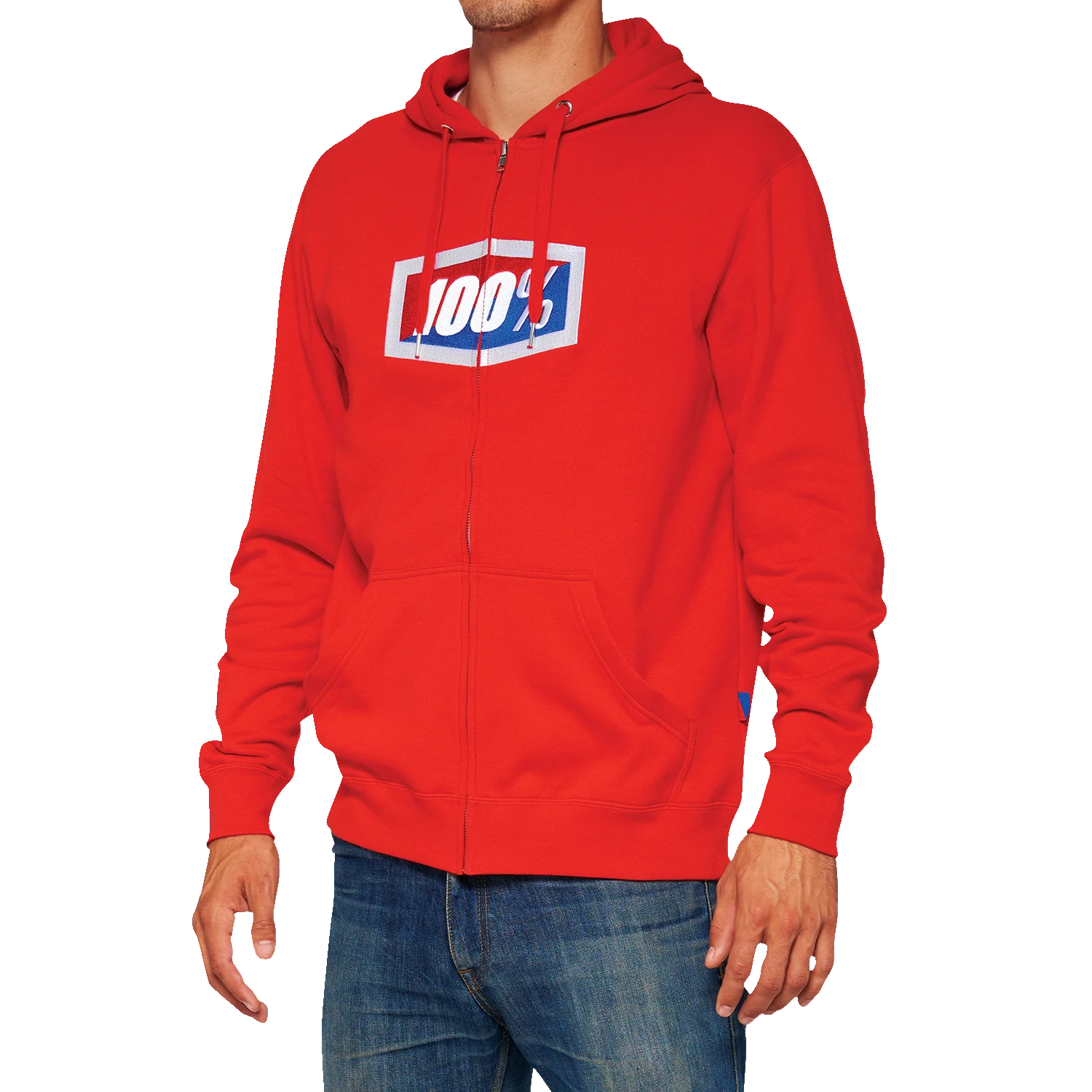 100% Official Fleece Zip-Up Hoodie - Red - XL 20032-00018