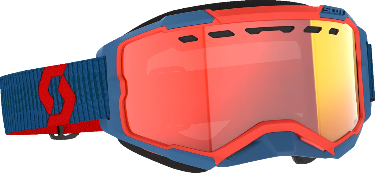 SCOTT Fury Snow Cross Goggle - Dark Blue/Neon Red - Light Sensitive Red Chrome 278604-7698341