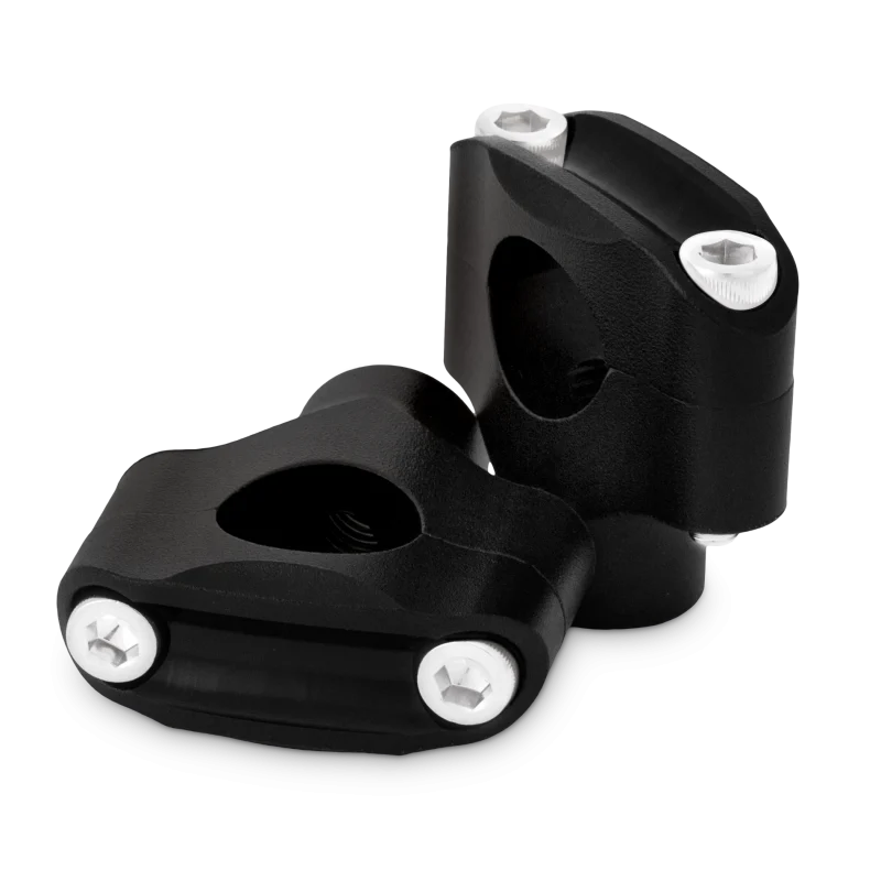 Burly Brand Reaper Riser Clamp 2-Bolt 1-1/2in Tall for 1in Bar, Set - Texture Black - B12-8015TB