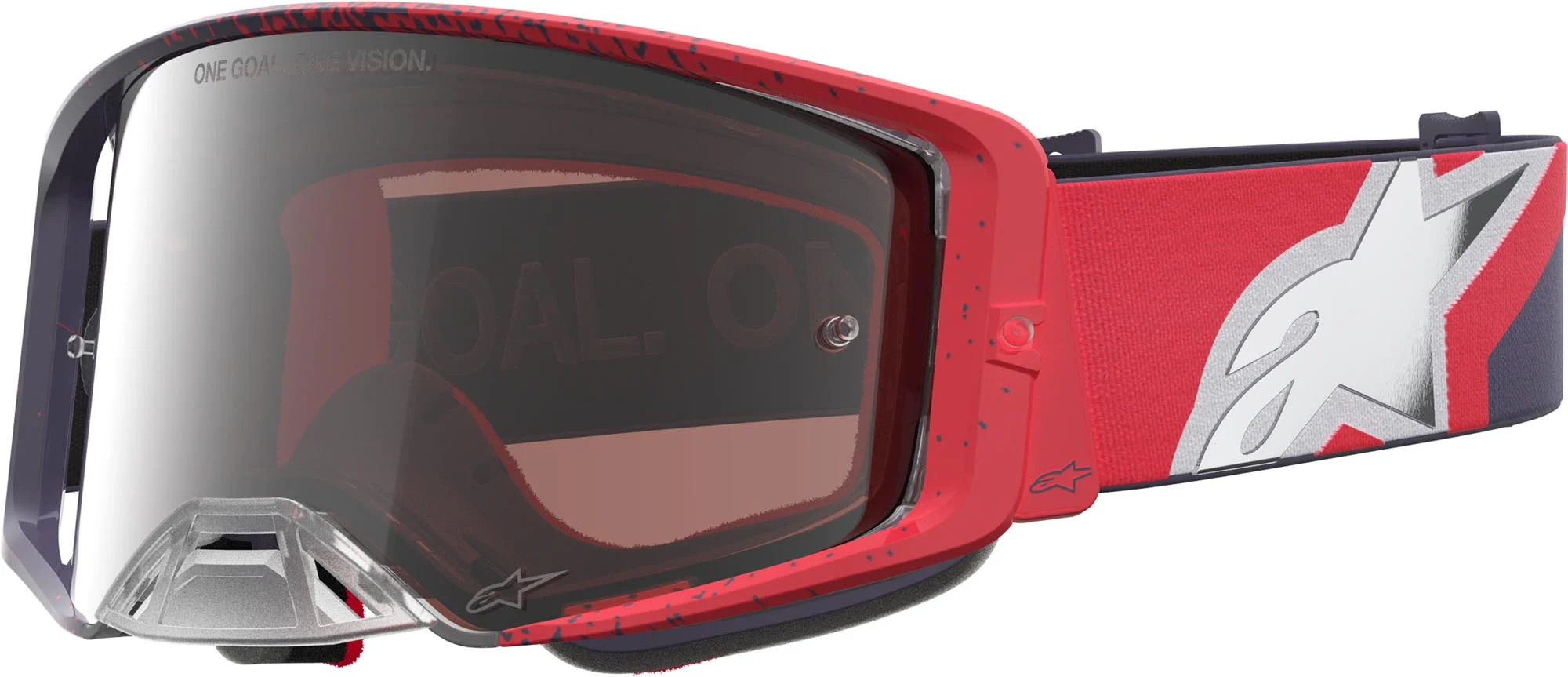 Alpinestars Supertech Hiten Mirror Motocross Goggles  red/black/silver