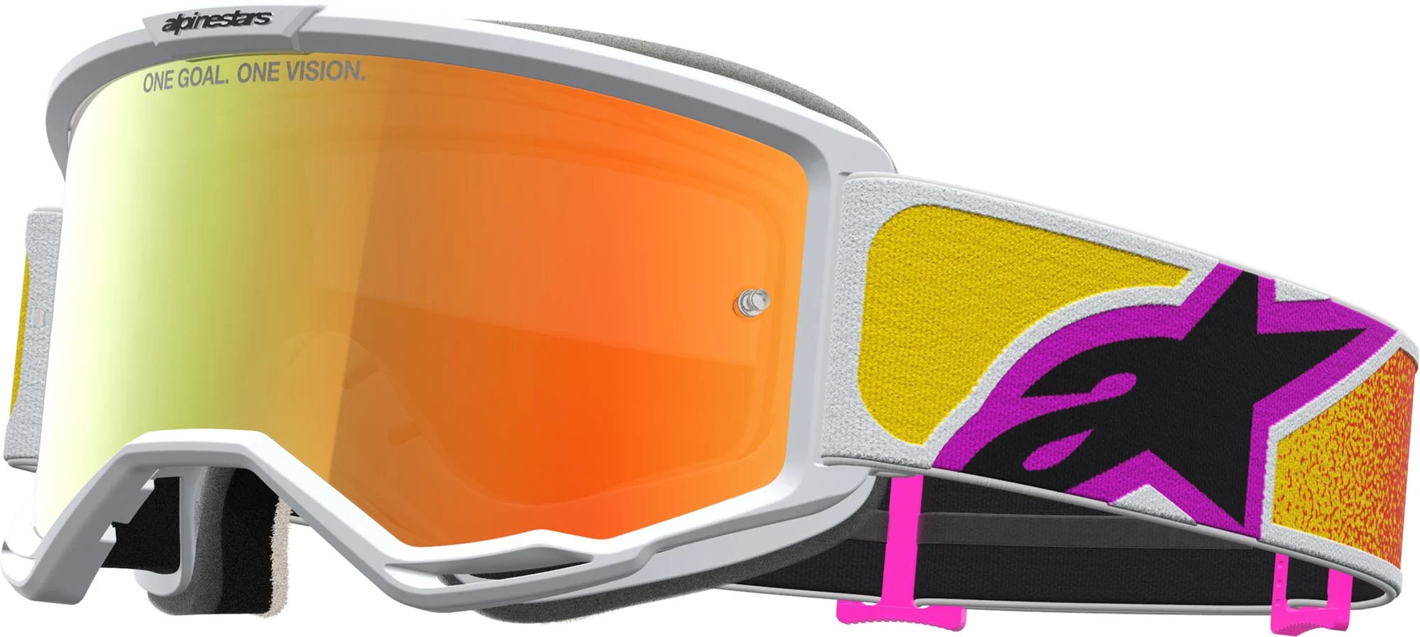Alpinestars Vision 5 Drag Mirror Motocross Goggles  orange/white