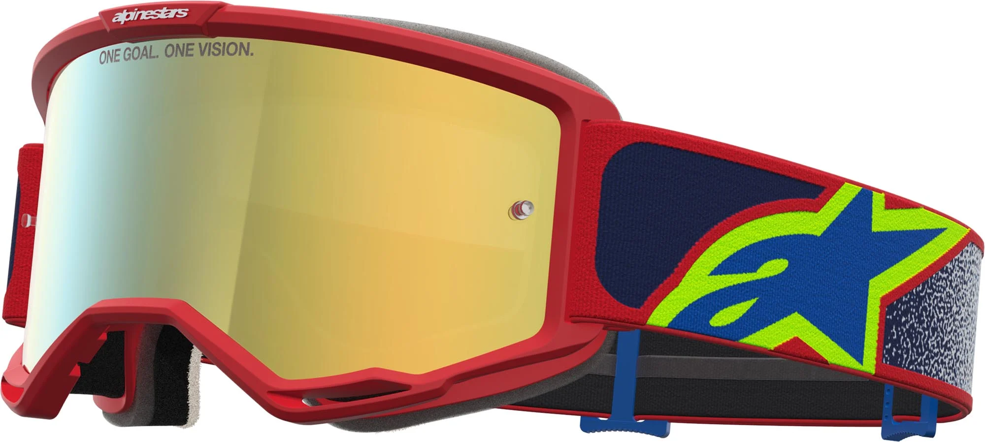 Alpinestars Vision 5 Drag Mirror Motocross Goggles  red/blue