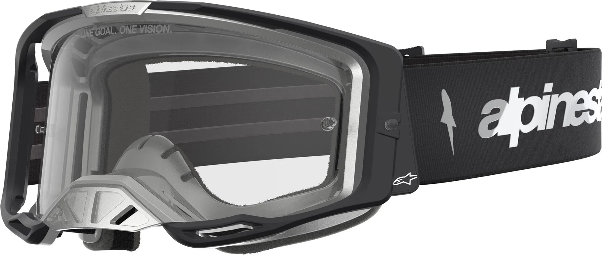 Alpinestars Vision 8 Amber Motocross Goggles  black/silver