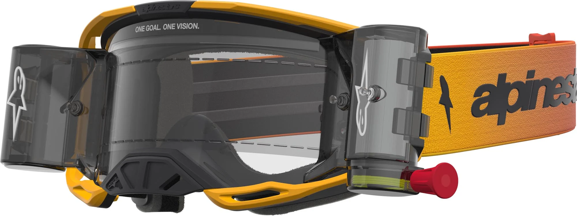Alpinestars Vision 8 Amber Roll-Off Motocross Goggles  yellow/red/black