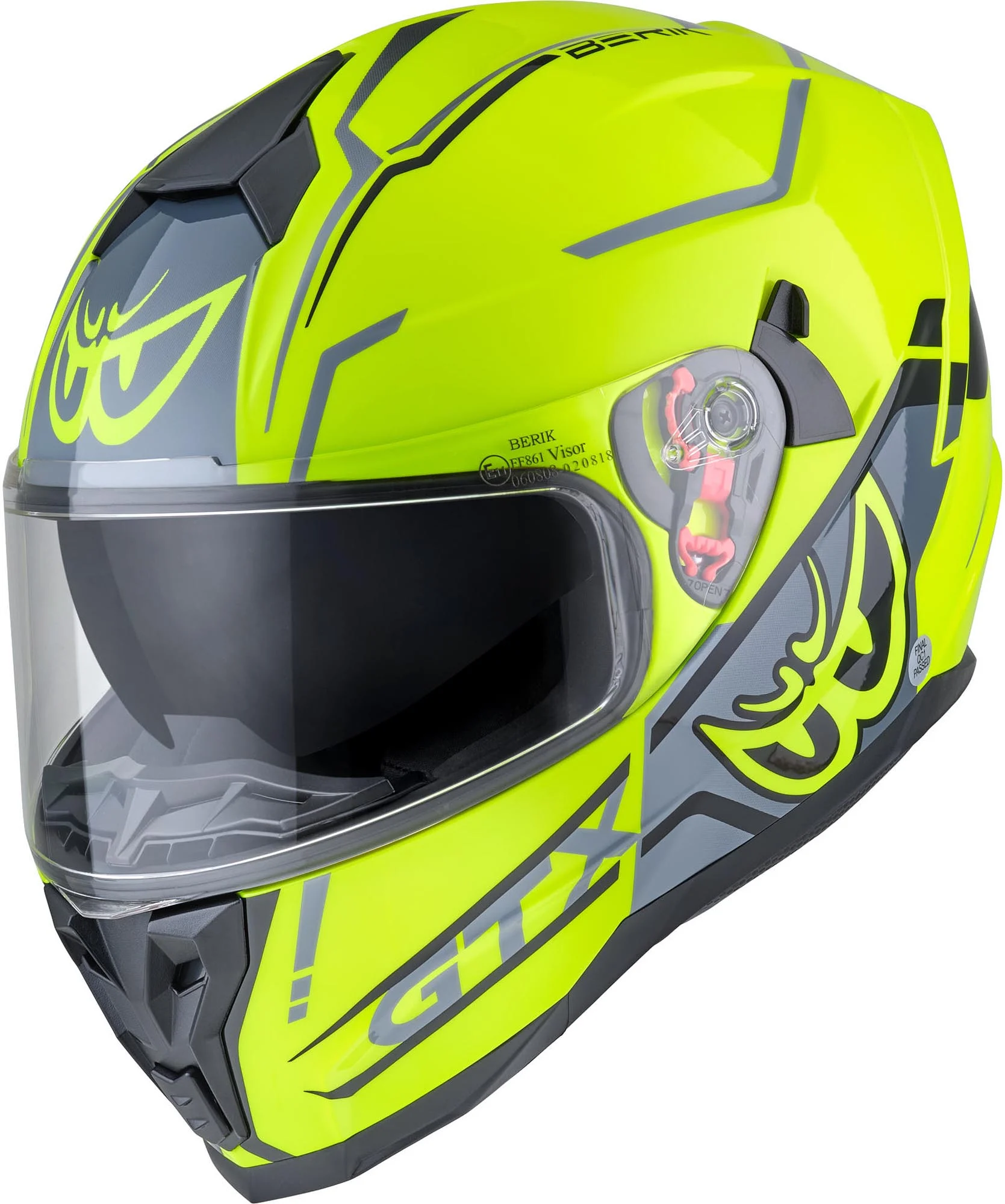 Berik FF869 Arok Helmet  fluo-yellow/black/grey