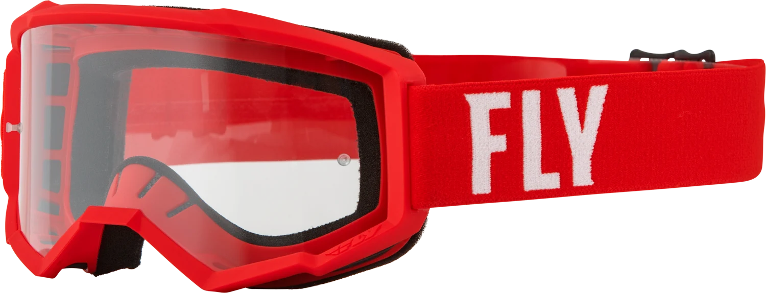 Youth Focus Goggle Red/White W/ Clear Lens