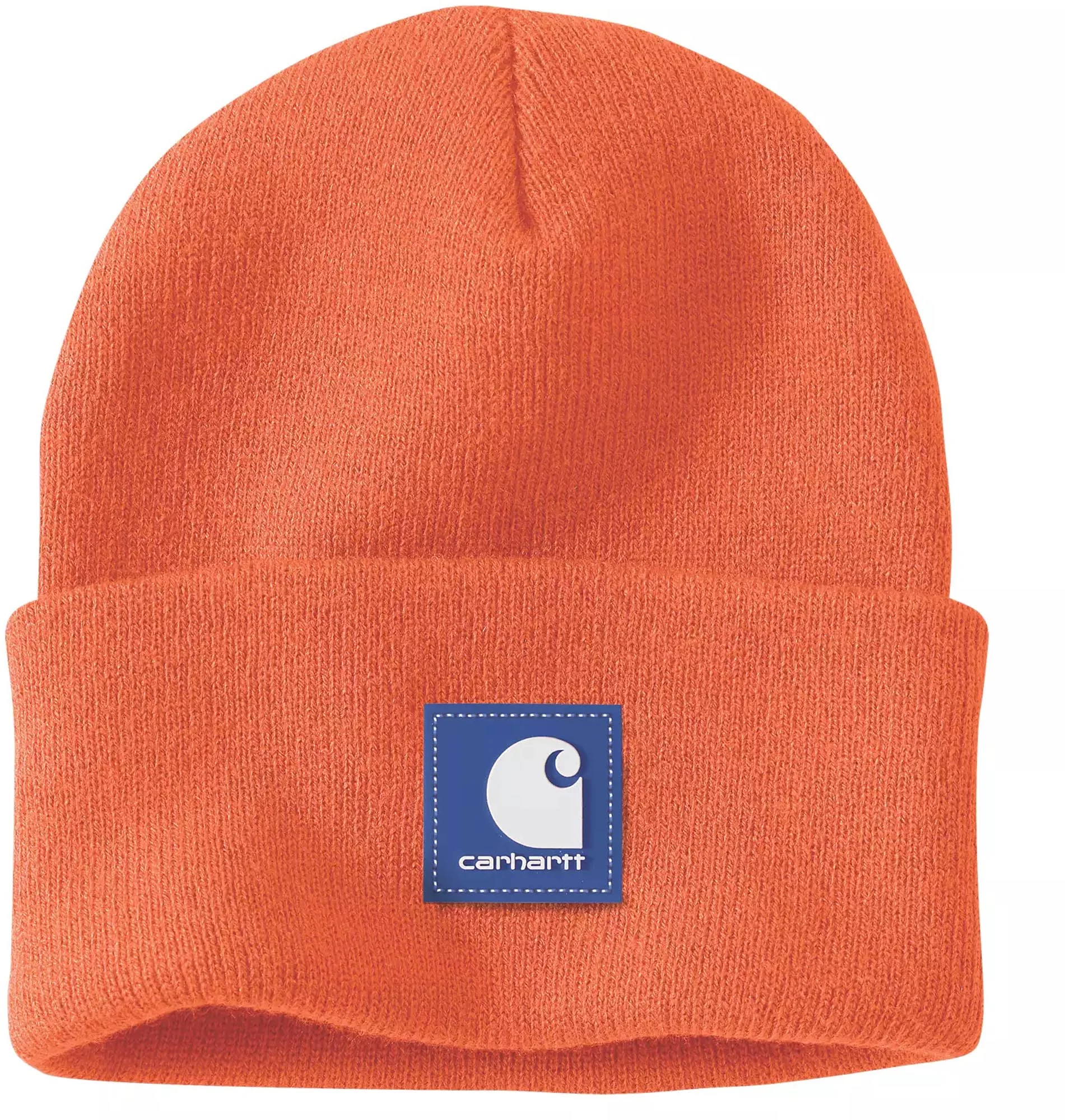 Carharrt Rubber Patch Watch Beanie  orange