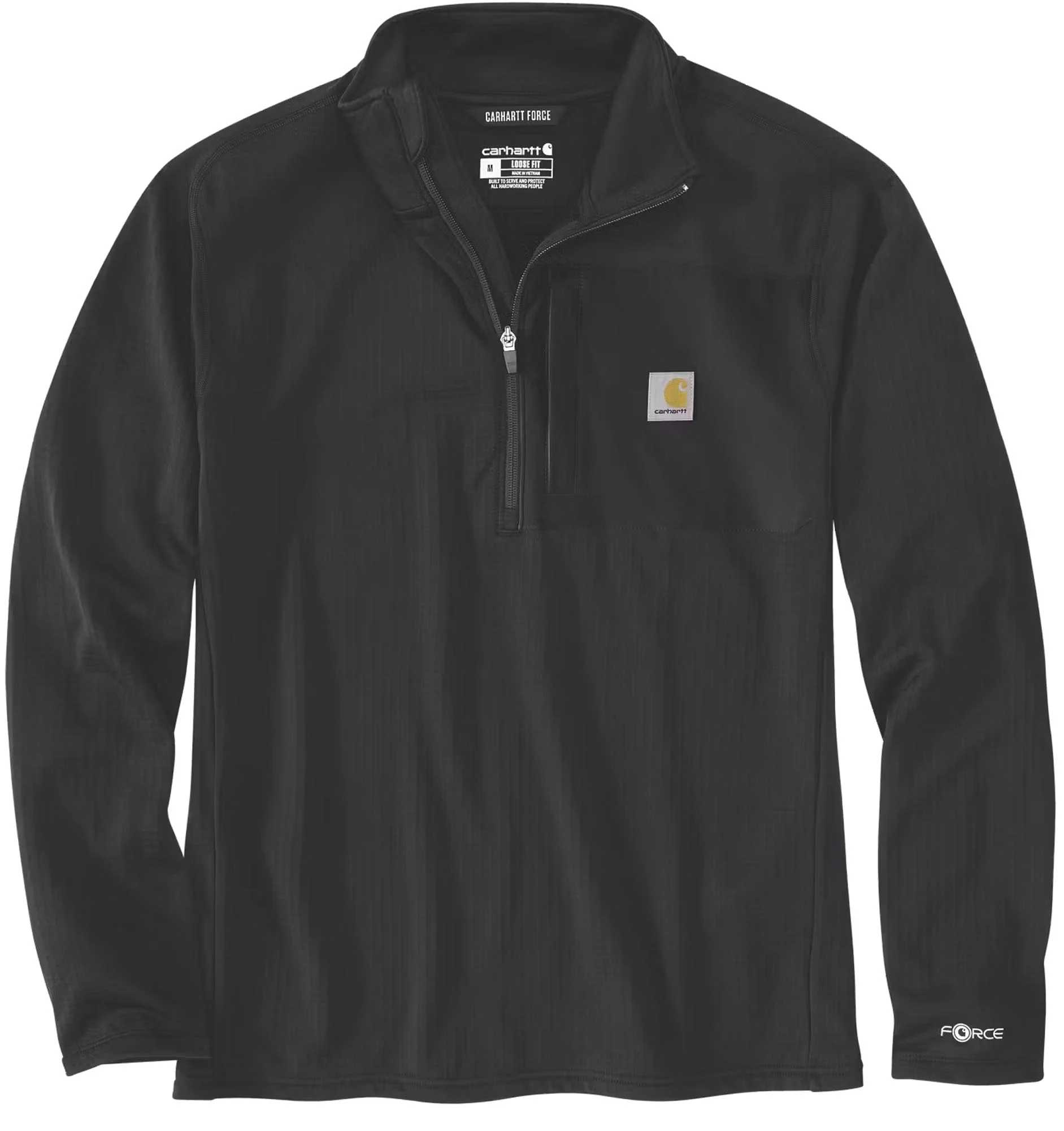 Carhartt Force Ironwood Relaxed Half-Zip Mock Neck Sweatshirt  black